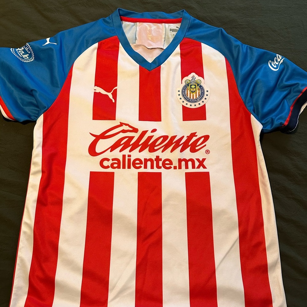 Puma Kids Red and White Striped Jersey